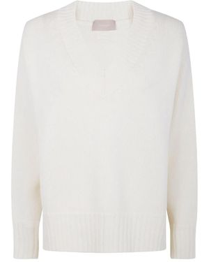 Drumohr Pullover mit V-Ausschnitt - Weiß