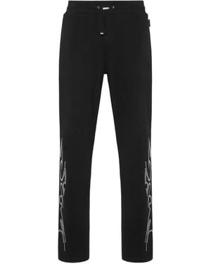 Philipp Plein Flame-Stud Trousers - Black