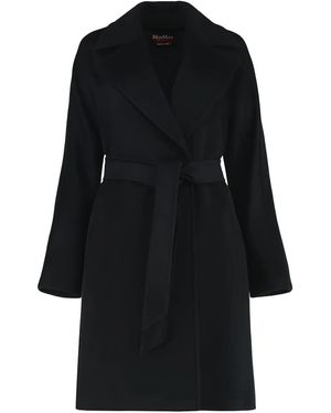 Max Mara Belted Wool Coat - Black