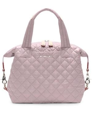 MZ Wallace Small Sutton Deluxe Quilted Tote Bag - Pink