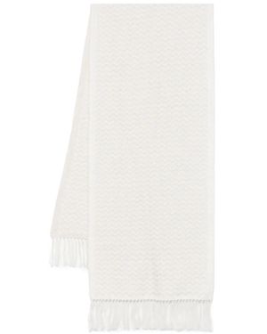Eleventy Chevron-Jacquard Scarf - White