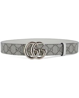 Gucci Gürtel Mit Monogramm-Schnalle - Weiß