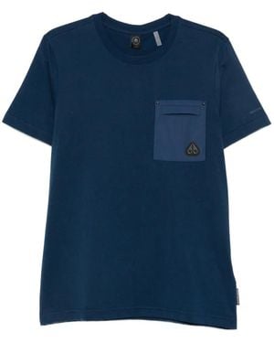 Moose Knuckles Camiseta Con Bolsillo De Parche - Azul