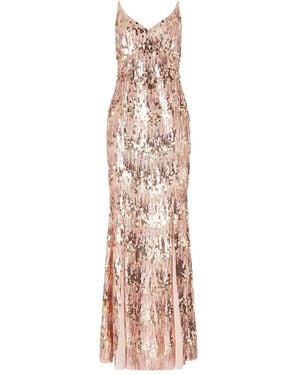 Genny Vestido de cóctel con apliques de lentejuelas - Neutro