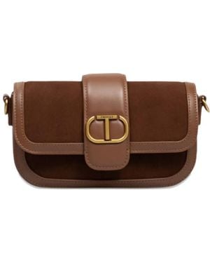 Twinset Logo-Plaque Cross Body Bag - Brown