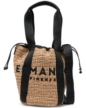 ERMANNO FIRENZE Medium Logo Bucket Bucket Bag - Black