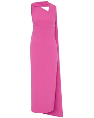 Rachel Gilbert Clara Asymmetrical Cape Dress - Pink
