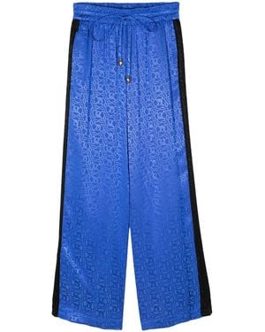 Just Cavalli Jacquard Logo Straight-Leg Pants - Blue