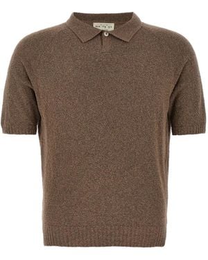 Ma'ry'ya Ribbed-Hem Polo Shirt - Brown