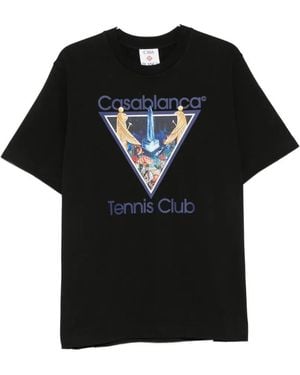CASABLANCA Monde Perdu Tennis Club Icon Graphic-Print T-Shirt - Black
