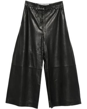Isabel Benenato Drawstring Wide-Leg Pants - Grey