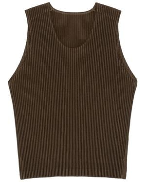 Homme Plissé Issey Miyake Pleated Top - Brown