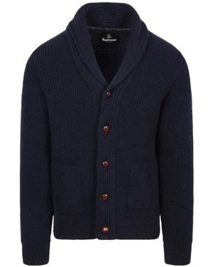 Barbour Hartland Cardigan Mit Ellbogen-Patch - Blau