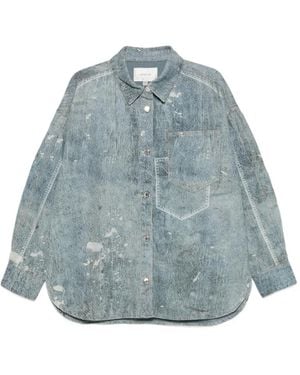 Gestuz Printed Pocket Shirt - Blue