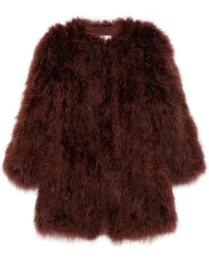 Yves Salomon Feather-Embellished Jacket - Brown