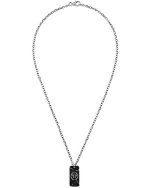 Philipp Plein Collana A Catena Plein Tag - Metallizzato