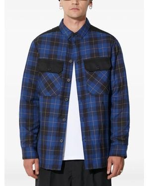 Neil Barrett Check-Pattern Shirt Jacket - Blue