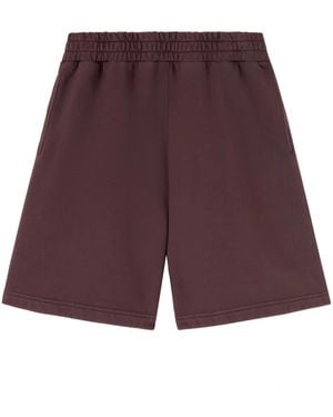 Palm Angels Logo-Print Cotton Track Shorts - Purple