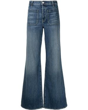 Nili Lotan Mid-Rise Wide-Leg Trousers - Blue