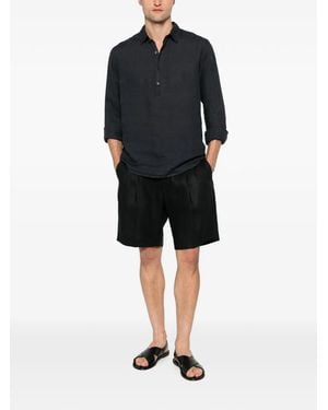 Michael Coal Pleated-Detail Tailored Shorts - Black
