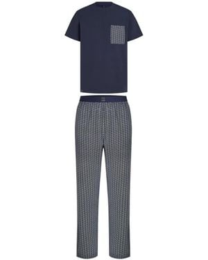 KARL LAGERFELD Ikon Long Pyjama Set - Blue