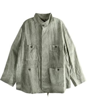 Ziggy Chen Crinkled patch-pocket jacket - Grün