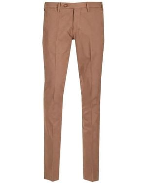 Al Duca d'Aosta Slim-Fit Low-Rise Trousers - Natural
