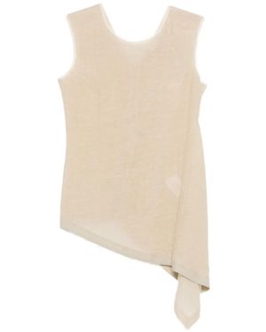 Gentry Portofino Sleeveless Asymmetric Top - White