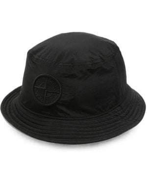 Stone Island Logo-Patch Bucket Hat - Black