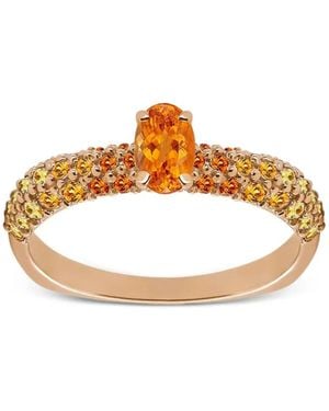 FULLORD 18K Rose Eternity Diamonds And Sapphire Ring - Metallic