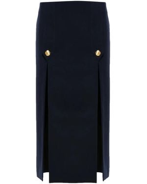 Chloé Side-Slits Midi Skirt - Blue