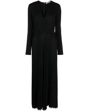 Twinset Lace-Panel Pleated Jumpsuit - Black