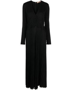 Twinset Lace-Panel Pleated Jumpsuit - Black