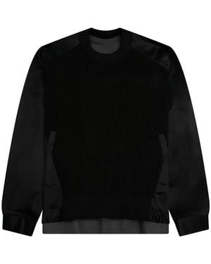 Sacai Panelled-Design Jumper - Black