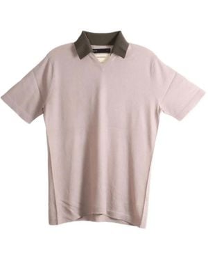 Frenckenberger V-Neck Polo Shirt - Pink
