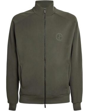 Giorgio Armani Logo-Embroidered Zip-Up Sweatshirt - Green