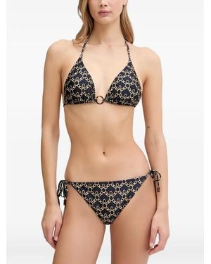 Vilebrequin Turtle-Print Side-Tie Bikini Bottoms - Black
