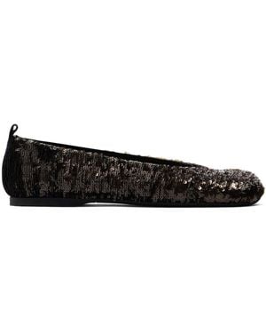 JW Anderson Sequinned Ballerina Flats - Black