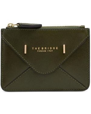 The Bridge Zip-Fastening Leather Card Holder - Green