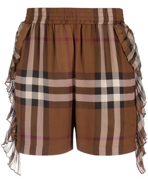 Burberry Shorts A Quadri - Marrone