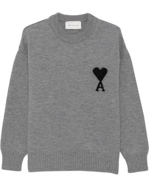 Ami Paris Ami De Coeur Jumper - Grey