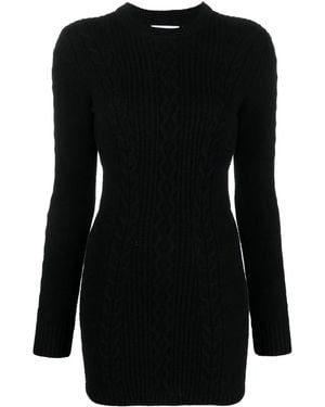 Patrizia Pepe Cable-Knit Backless Dress - Black