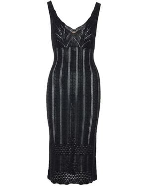 Twinset V-Neck Sleeveless Midi Dress - Black