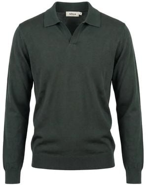 Altea Polo-Collar Long-Sleeve Jumper - Green