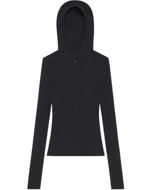 Courreges Top Con Capucha - Azul