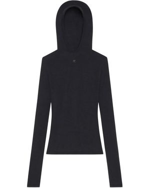 Courreges Top Con Capucha - Azul