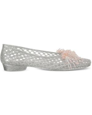 HEAVENLY JELLY Vow Metallic Ballet Flats - Grey