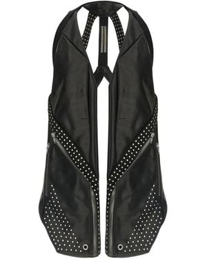 Rick Owens Temple Leather Vest - Black
