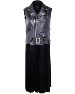 Junya Watanabe Maxikleid im Biker-Look - Blau