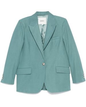 Ba&sh Slub Texture Linen-Blend Buttoned Blazer - Blue